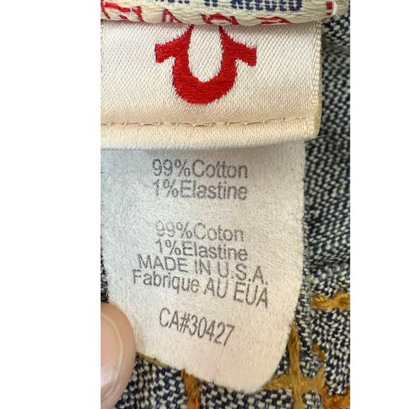 True Religion Joey Studded Jeans Size 26 Ultra Low Rise Y2K Flare Excellent Cond - Picture 12 of 12